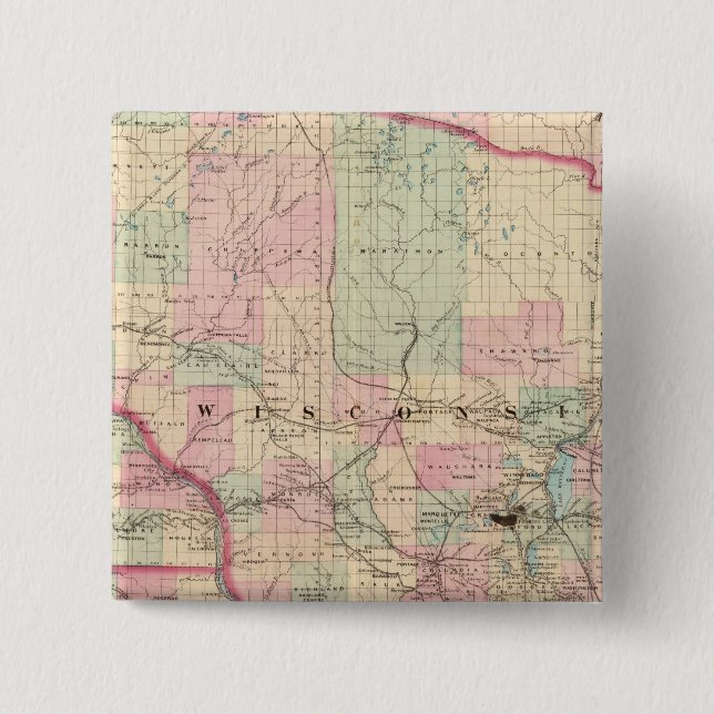 Badge Carré 5 Cm Wisconsin 3 (Devant)