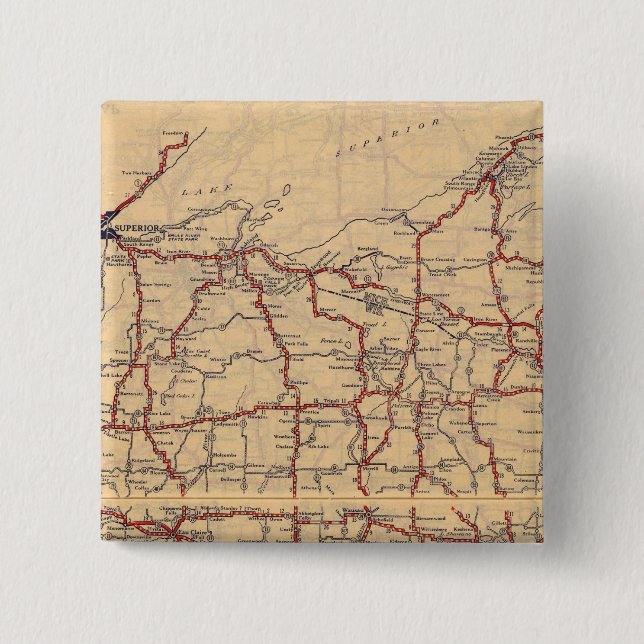 Badge Carré 5 Cm Wisconsin 6 (Devant)