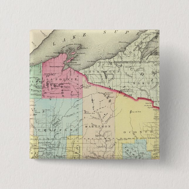 Badge Carré 5 Cm Wisconsin 8 (Devant)