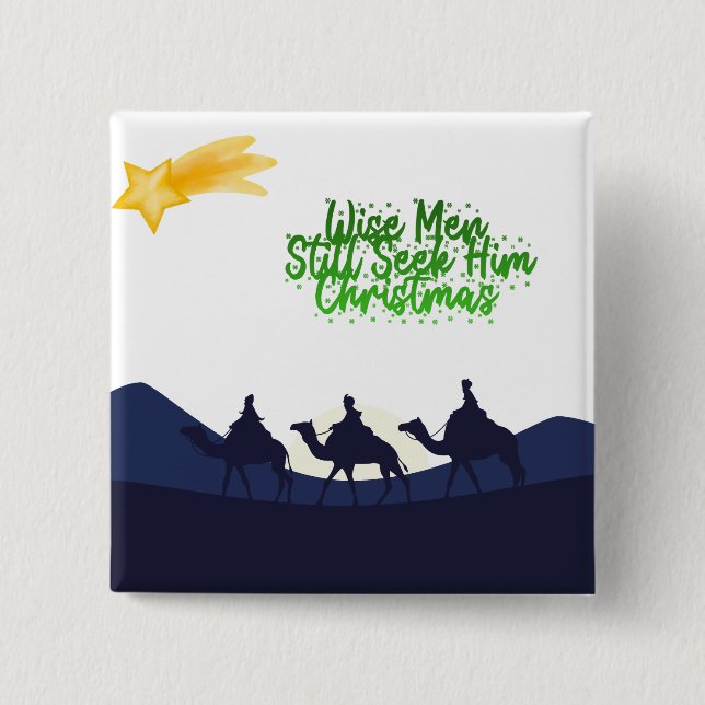 Badge Carré 5 Cm Wise Men Still Seek Him Christmas (Devant)