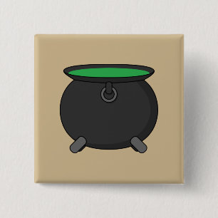 Badge Carré 5 Cm Witch Cauldron