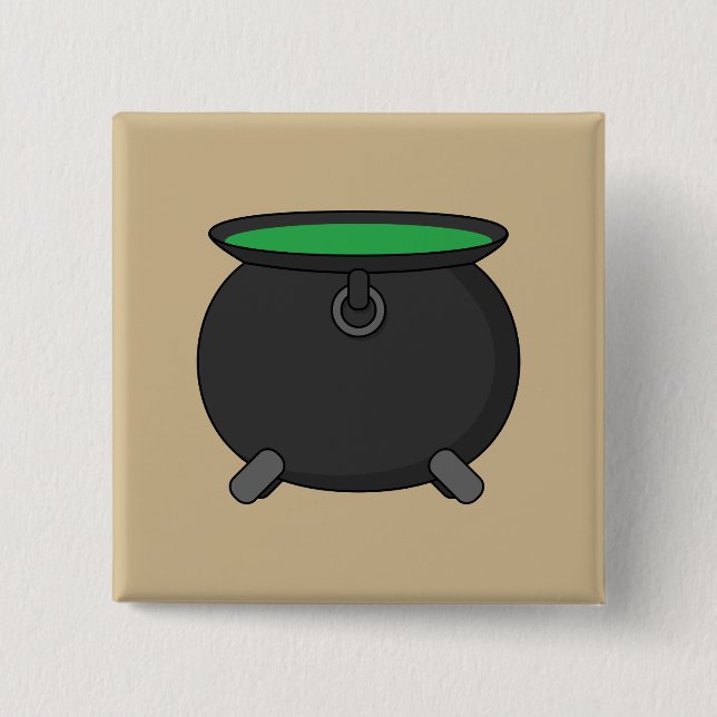 Badge Carré 5 Cm Witch Cauldron (Devant)