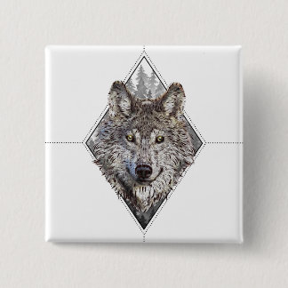 Badge Carré 5 Cm wolf×woods