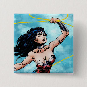 Badge Carré 5 Cm Wonder Woman & Lasso de la vérité