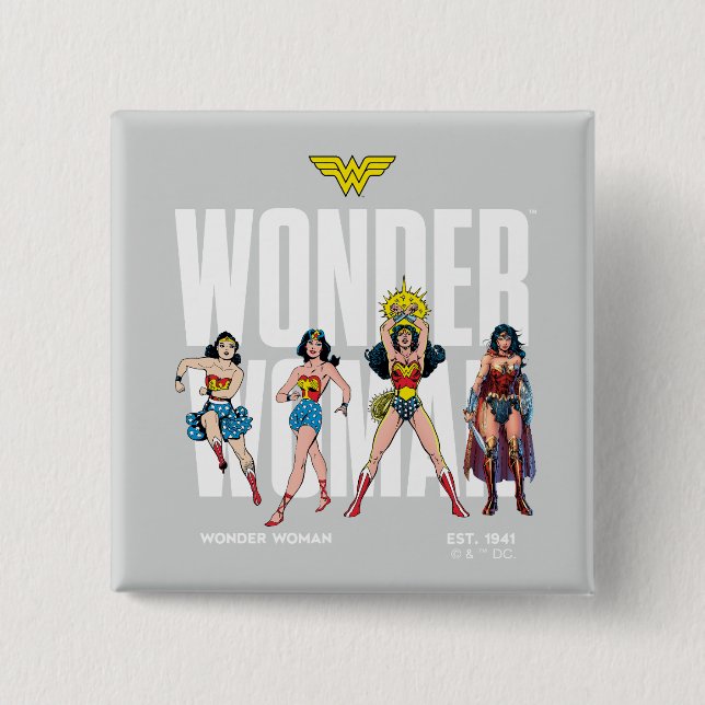 Badge Carré 5 Cm Wonder Woman Legends Forever Graphic (Devant)