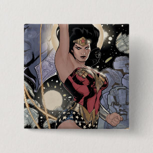 Badge Carré 5 Cm Wonder Woman Retour de la couleur Khundi