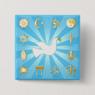 Badge Carré 5 Cm World of Peace