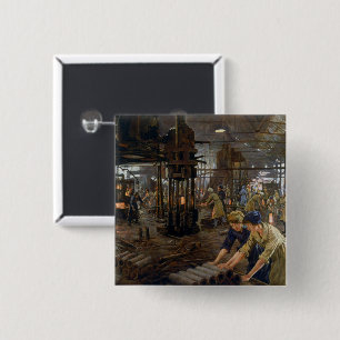 Badge Carré 5 Cm WW1 1918 Les femmes qui travaillent dans une usine