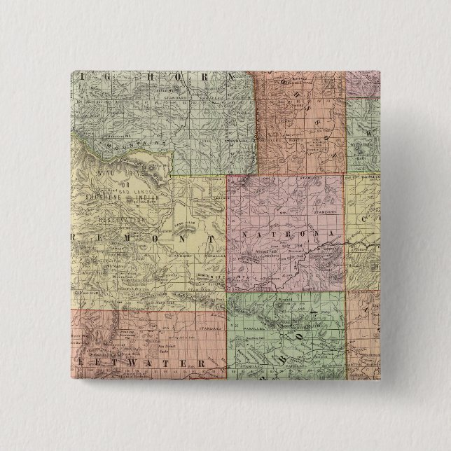 Badge Carré 5 Cm Wyoming 3 (Devant)