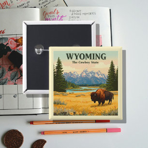 Badge Carré 5 Cm Wyoming vintage