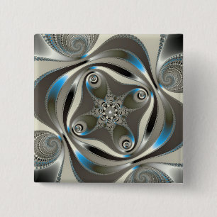 Badge Carré 5 Cm xChrome - Fractal