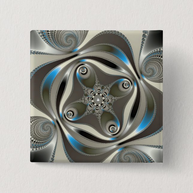 Badge Carré 5 Cm xChrome - Fractal (Devant)