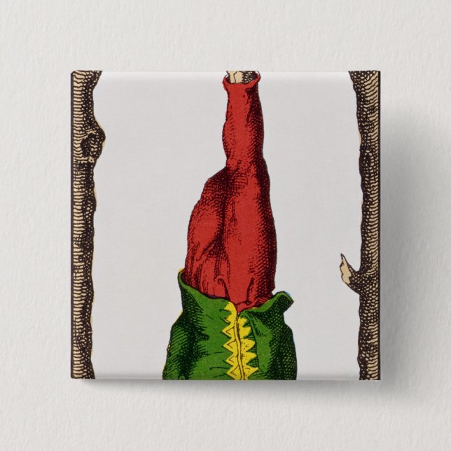 Badge Carré 5 Cm XII l'homme pendu, carte de tarot (Devant)