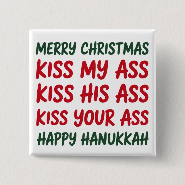 Badge Carré 5 Cm Xmas Funny Merry Christmas Sarcastic Rude (Devant)