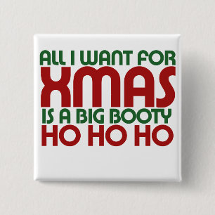 Badge Carré 5 Cm Xmas ho ho ho humour