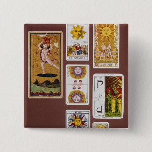 Badge Carré 5 Cm XVIIII The Sun