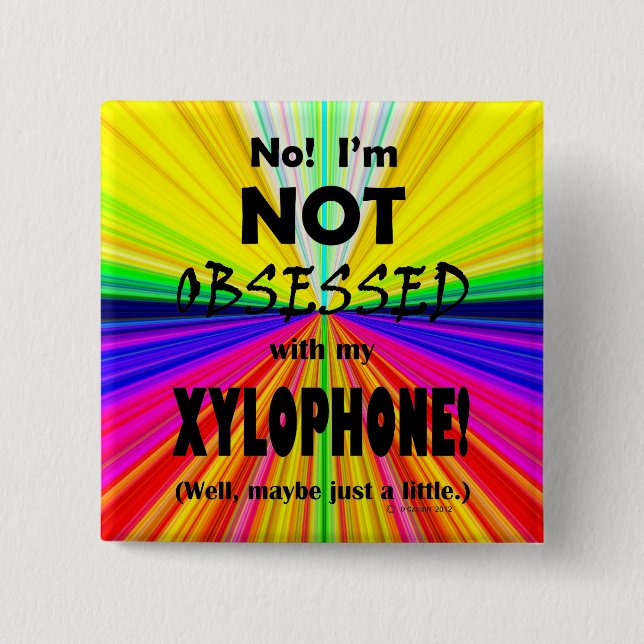 Badge Carré 5 Cm Xylophone obsédé (Devant)