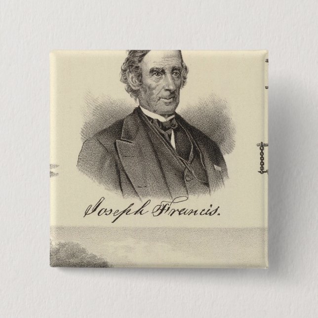 Badge Carré 5 Cm yacht à vapeur en fer ondulé (Devant)