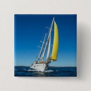 Badge Carré 5 Cm Yacht naviguant l'Australie du sud de