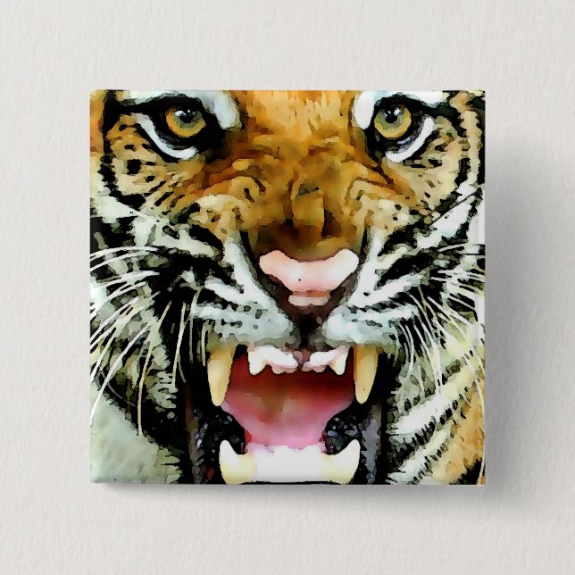 Badge Carré 5 Cm Yeux du tigre (Devant)