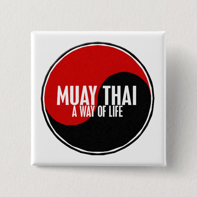 Badge Carré 5 Cm Yin Yang Muay 1 thaïlandais (Devant)