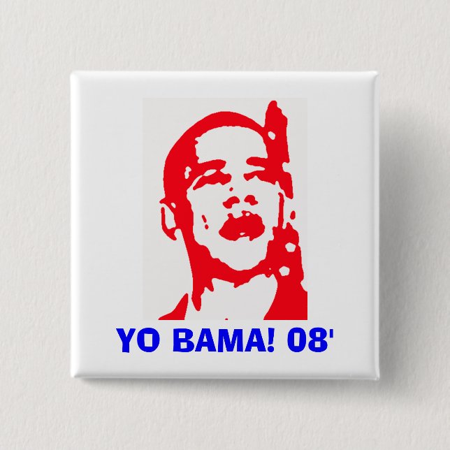 Badge Carré 5 Cm Yo Bama 08' (Devant)