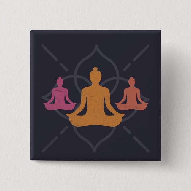 Badge Carré 5 Cm Yoga (Devant)