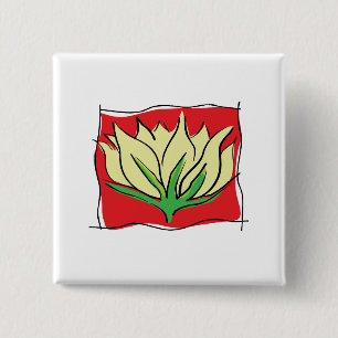 Badge Carré 5 Cm Yoga de fleur de Lotus