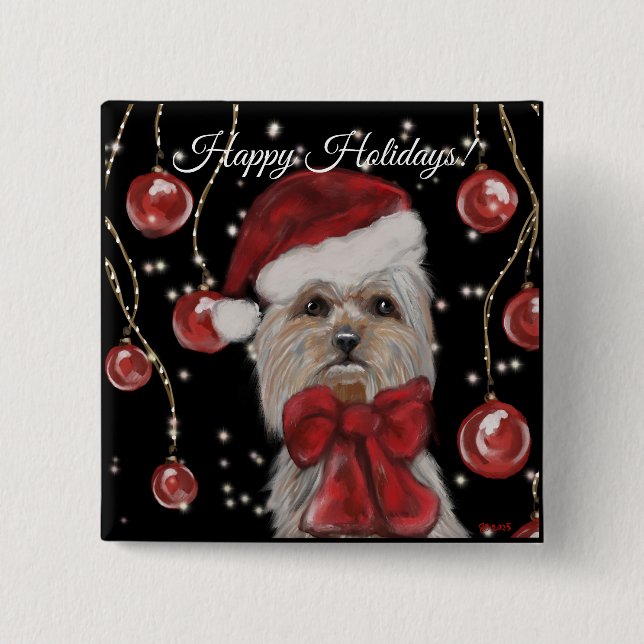 Badge Carré 5 Cm Yorkie (Devant)