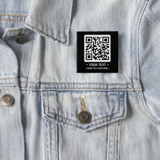 Badge Carré 5 Cm Your Business QR Code (En situation)