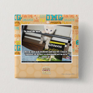 Badge Carré 5 Cm Yu DIS rouge un.