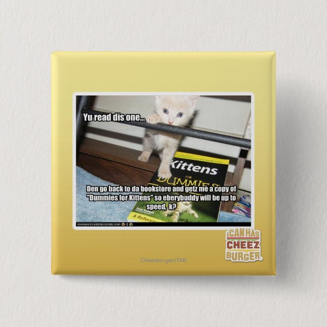 Badge Carré 5 Cm Yu DIS rouge un. (Devant)