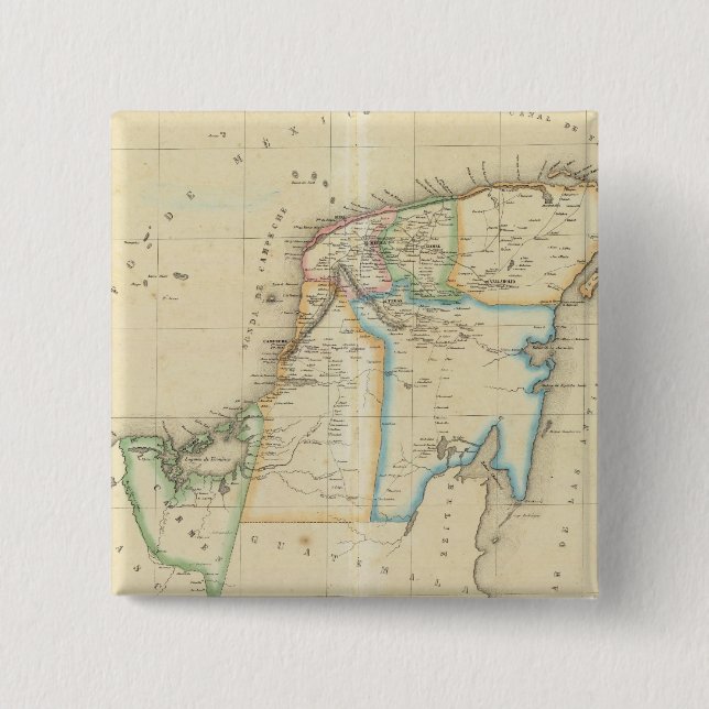 Badge Carré 5 Cm Yucatan, Mexique (Devant)