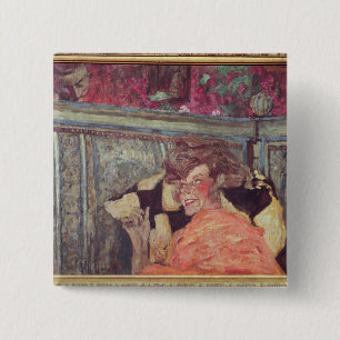 Badge Carré 5 Cm Yvonne Printemps et Sacha Guitry c.1912