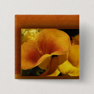 Badge Carré 5 Cm Zantedeschia jaune