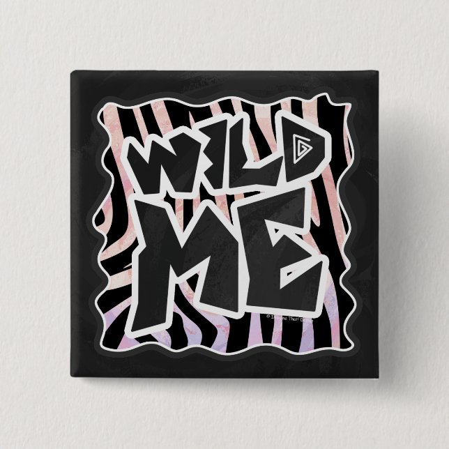 Badge Carré 5 Cm Zebra Black and Pink Wild me (Devant)