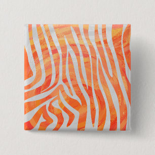 Badge Carré 5 Cm Zebra Orange and White Print