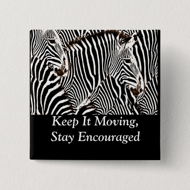 Badge Carré 5 Cm Zebras love_ (Devant)