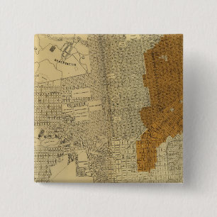 Badge Carré 5 Cm Zone incendiée de San Francisco, 1906