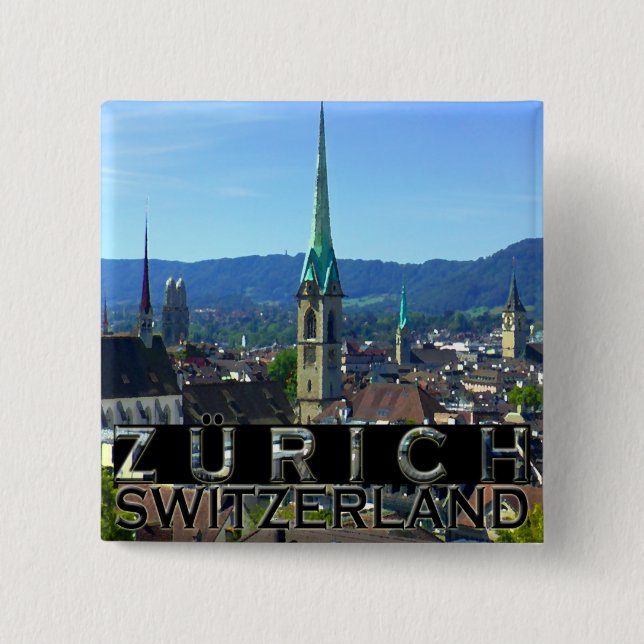 Badge Carré 5 Cm Zurich (Devant)