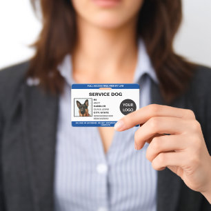 Badge Carte Ada personnalisée Service Chien photo ID
