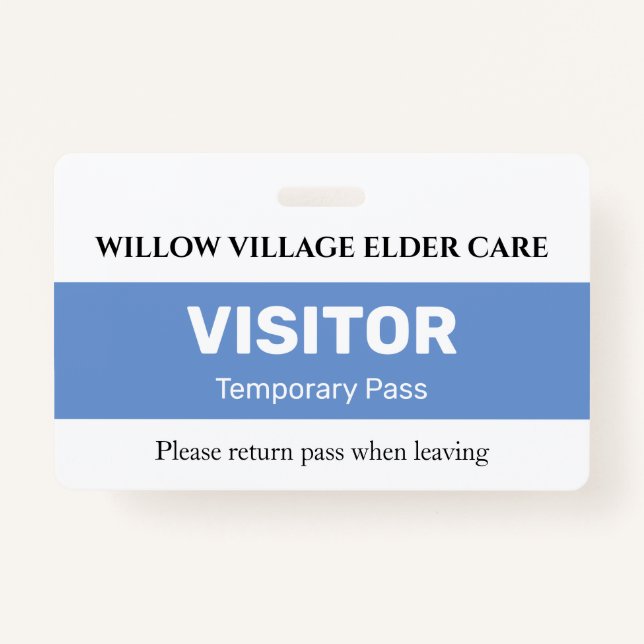 Badge Carte Bleue De Visiteur Temporaire Pour Les Soins  (Devant)