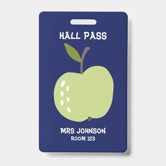 Badge Carte bleue personnalisée Apple Hall Pass (Face)