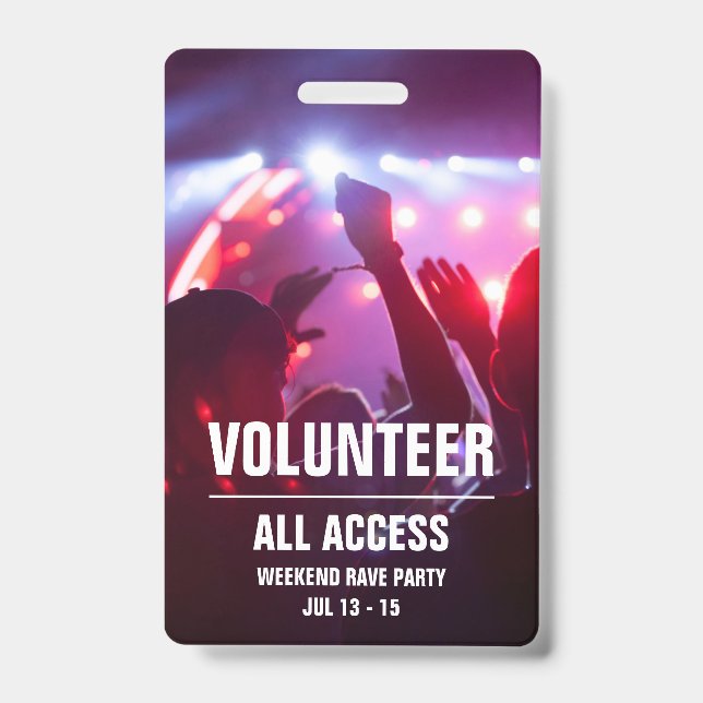 Badge Carte d'accès au Concert Pass (Avant)