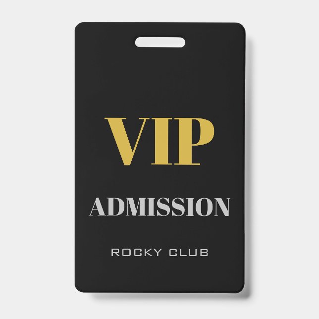 Badge Carte d'accès VIP élégante et simple pour la zone  (Avant)