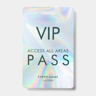 Badge Carte d'accès VIP holographique iridescent moderne
