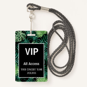 Badge Carte d'accès VIP pour les Feuilles de palme tropi
