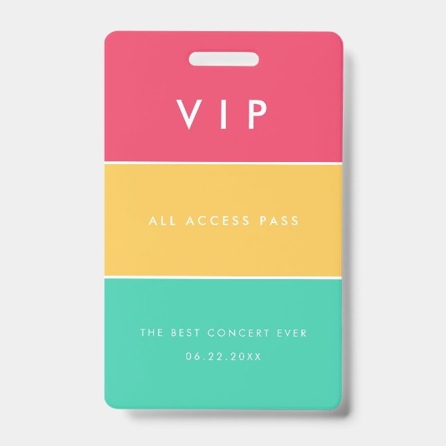 Badge Carte d'accès VIP tout personnalisable moderne (Avant)