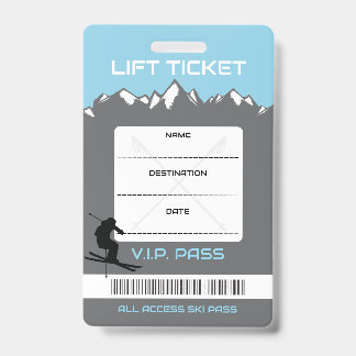 Badge Carte d'accompagnement pour billet de télésiège VI