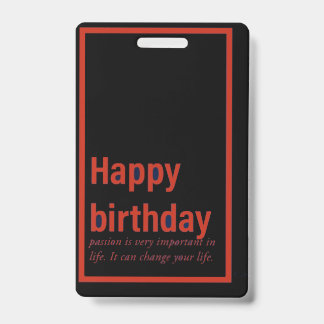 Badge carte d'anniversaire heureuse